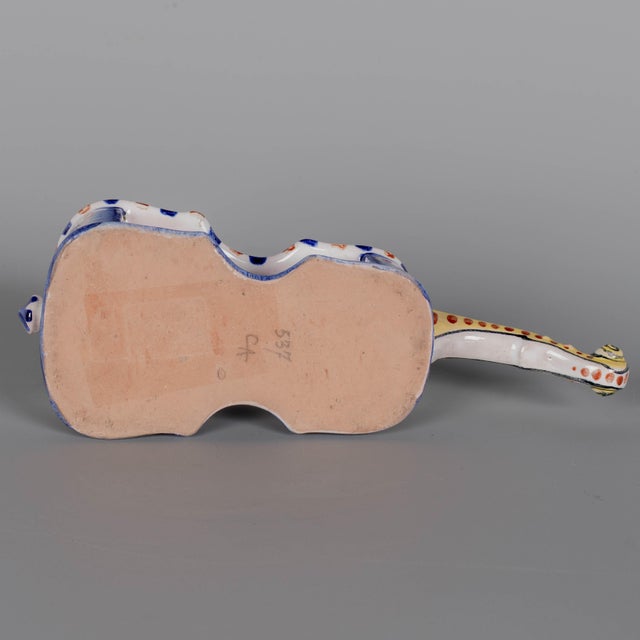 19th Century French Alcide Chaumeil Faience Miniature Violin Vessel For Sale - Image 9 of 9