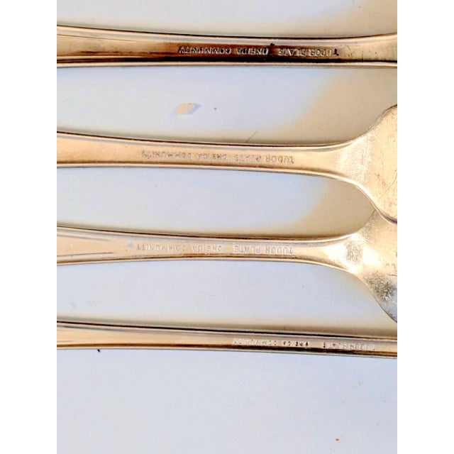 1950s Mid-Century Modern Oneida Community Silverplate Flatware Set - "Enchantment" Pattern - 48 Pieces With Storage Chest For Sale In Los Angeles - Image 6 of 7