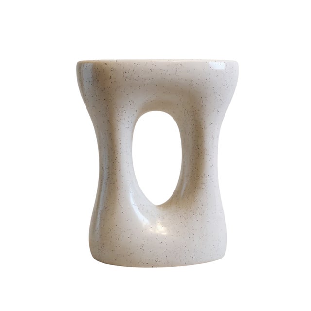 Sculptural Side Table in Freckled Ivory For Sale