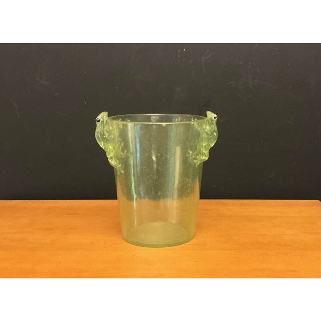 Vintage Lucite Translucent Green Tree Frog Ice Bucket Wine Cooler For Sale - Image 9 of 12