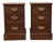 Antique English Mahogany Nightstands - A Pair For Sale