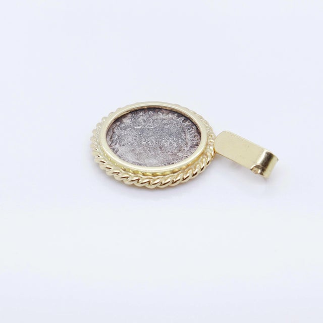 18k Gold & Ancient Roman Coin Severus Alexander Denarius Pendant For Sale - Image 9 of 12