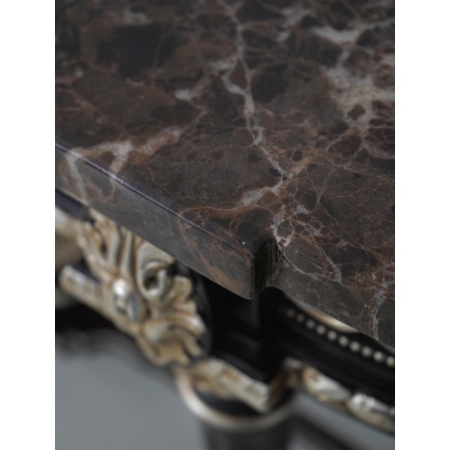 1990s French Louis XVI Style Marble Top Console Table For Sale - Image 5 of 16