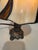 Mid 20th Century Vintage Slag Glass Tulip Lamp Brass Base Cream Tiffany Style ~13" T Stained Glass Accent Lamp For Sale - Image 5 of 12