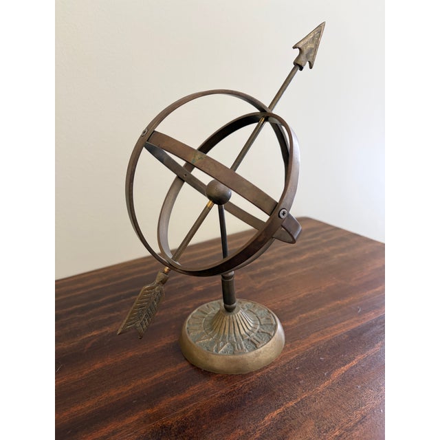 French Country Vintage English Country Iron Garden Armillary Sundial For Sale - Image 3 of 11