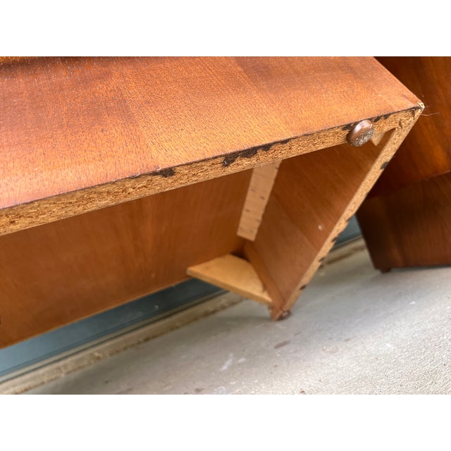 1970s Pair of Tobago Brutalist Walnut Nightstands For Sale - Image 12 of 12