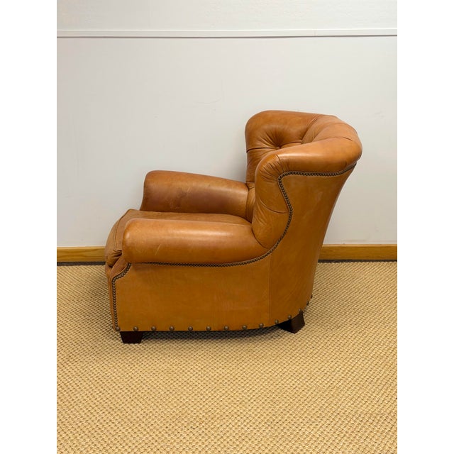 Brown 1990s Rare Ralph Lauren Prototype Writer’s Chair in Patinated Leather For Sale - Image 8 of 18