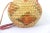 Vintage African Coiled Straw Lidded Two Tone Orange Hand Woven Covered Basket With Straps For Sale - Image 6 of 10