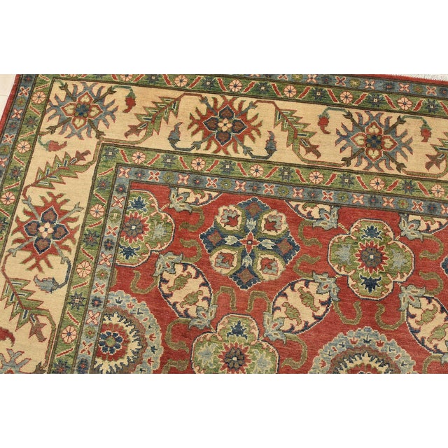 Textile Kazak Rug 8’10” X 12’2” Red Wool Traditional Hand-Knotted Oriental Carpet For Sale - Image 7 of 15