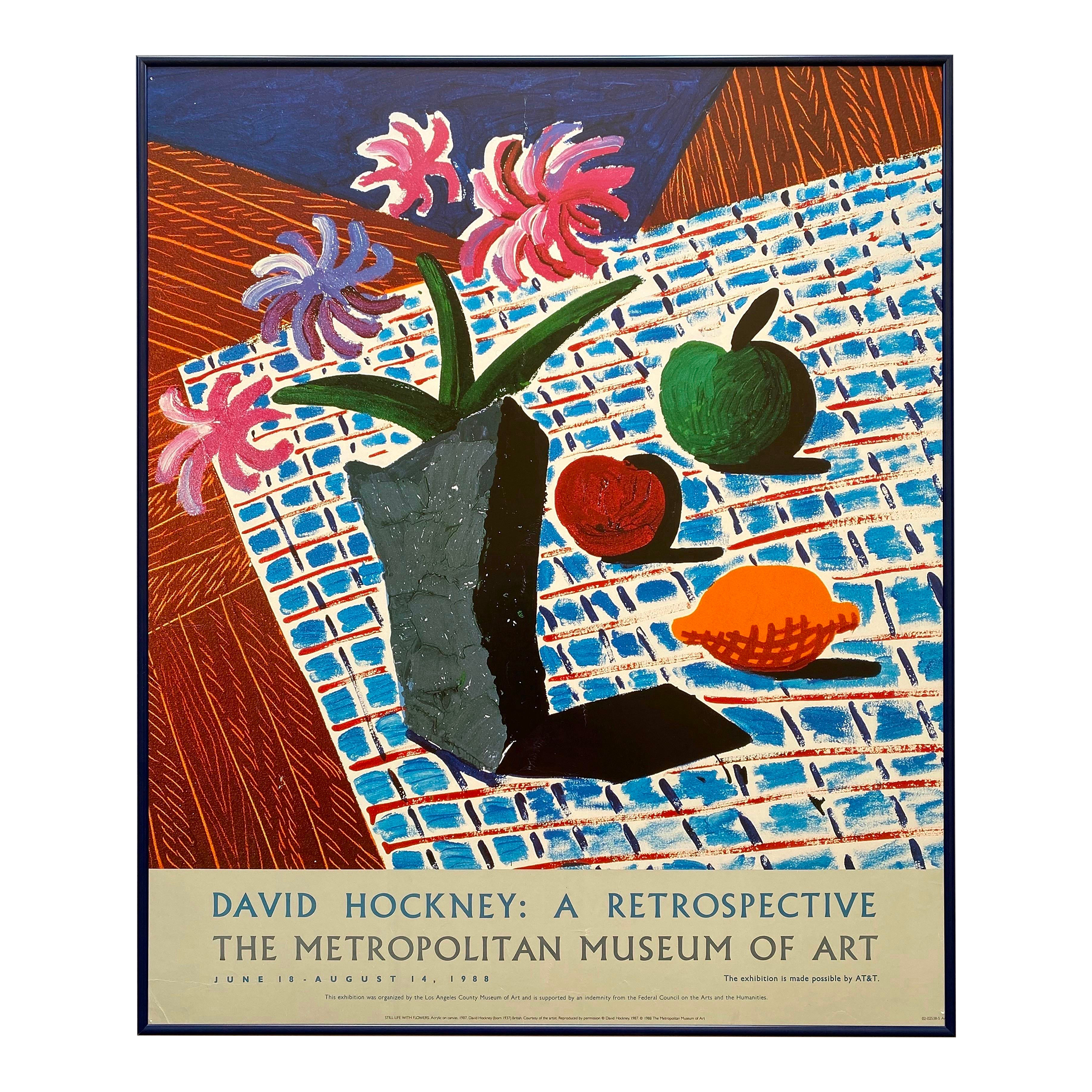 David Hockney Vintage 1988 Lithograph Print Framed Museum