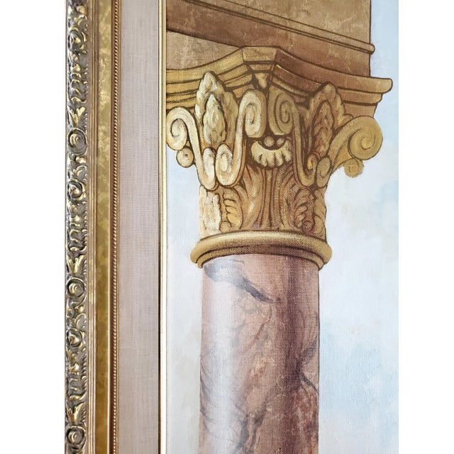 Painting Trompe l'Oeil Roman Columns Boxwood Topiaries For Sale In Miami - Image 6 of 14