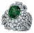 4 Carat Oval Tsavorite & 2.9 Carat Diamond in 18 Karat White Gold Ring Estate For Sale