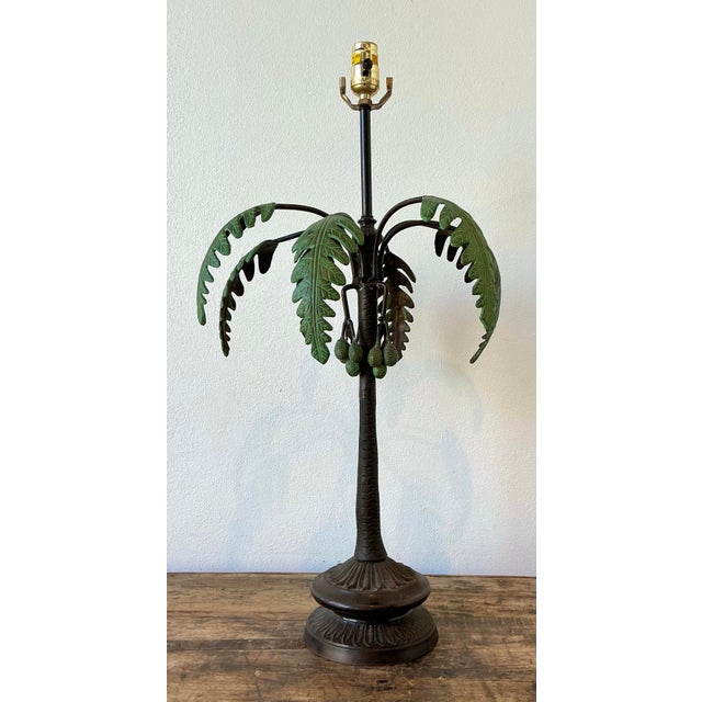 Vintage Bronze Palm Tree Lamp For Sale - Image 9 of 12