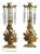 Pair of Antique Gilt Bronze, Marble & Cut Crystal Floral Form Girandoles Cicra 1890 For Sale