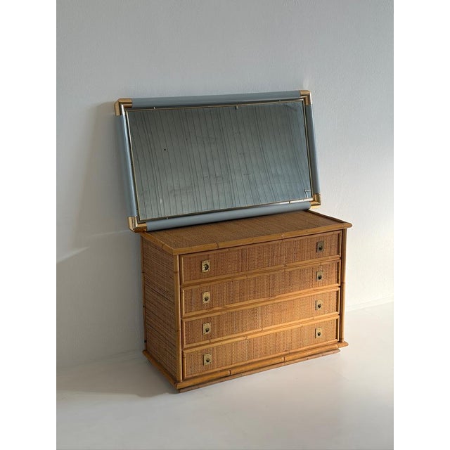 Vintage Rattan Chest of Drawers from Dal Vera, 1970s For Sale - Image 4 of 14