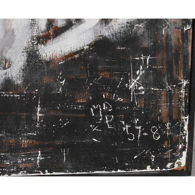 Blue Late 20th Century Large Gestural Expressionist Oil Painting on Masonite by Morris Blackman For Sale - Image 8 of 9