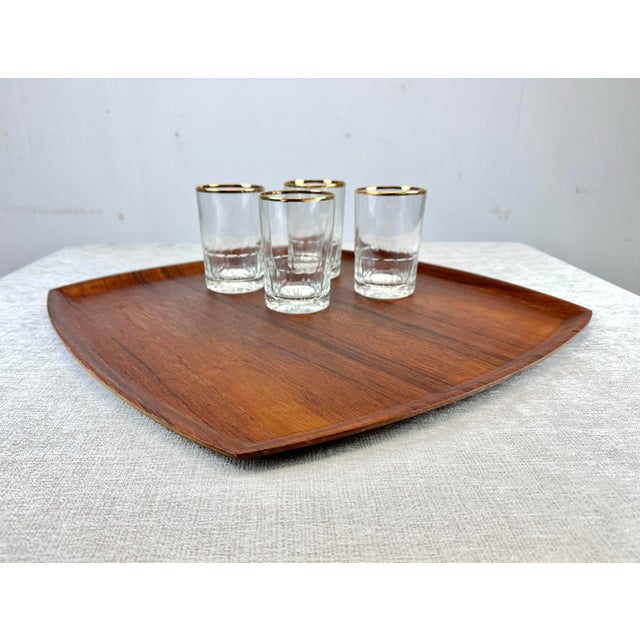 Mid Century Modern Scandinavian Extra Large Teak Tray For Sale - Image 9 of 11