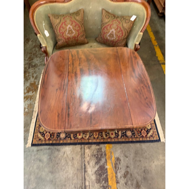 Late 19th Century Antique Regency Style Mahogany Drop-Leaf Pedestal Sofa Table For Sale - Image 5 of 7