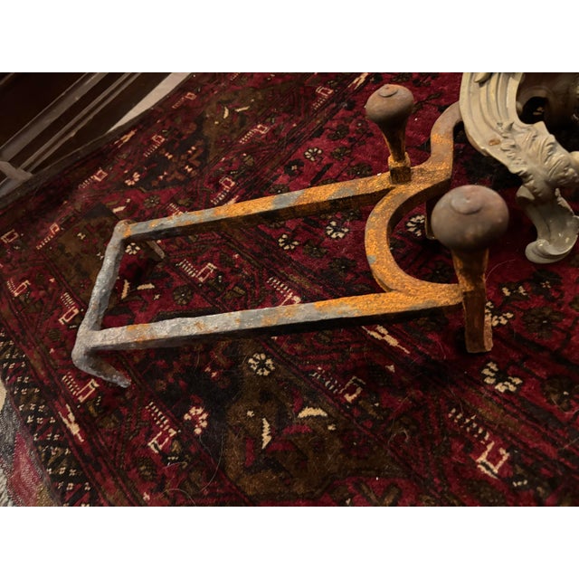 French Pair of Early Louis XV Chinoiserie Gilt Bronze Ormolu Chenets / Andirons, Circa 1745 [Sp] For Sale - Image 3 of 11