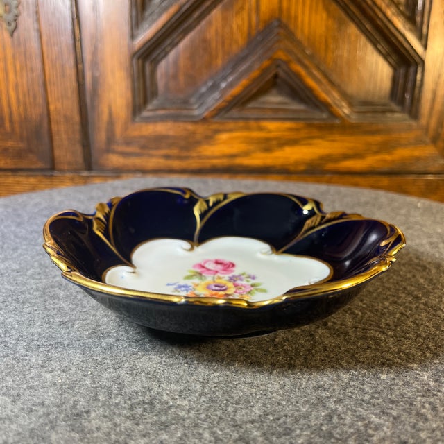 Mid 20th Century J L Menau Eckt Kobalt-Trinket/Decorative Bowl, Germany For Sale - Image 4 of 7