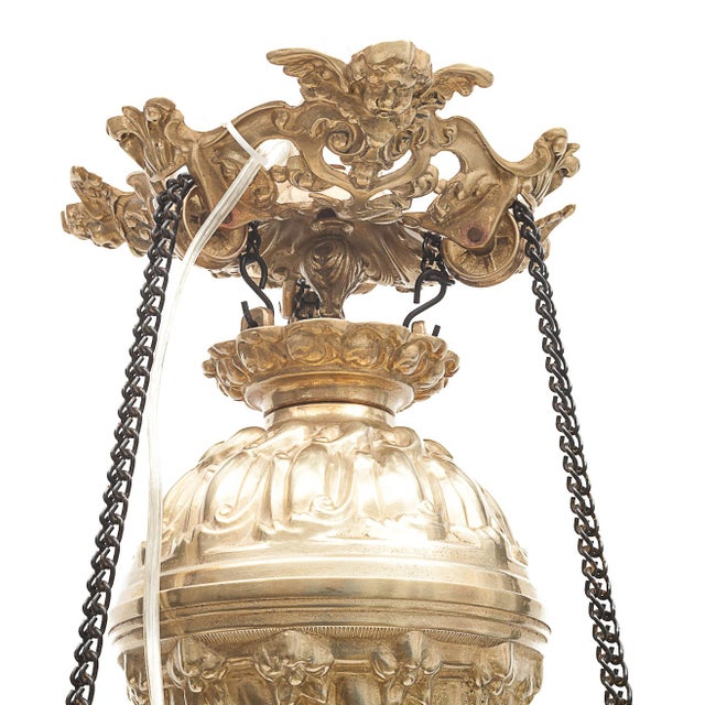 Antique Electrified Chandelier for Candles For Sale - Image 4 of 14