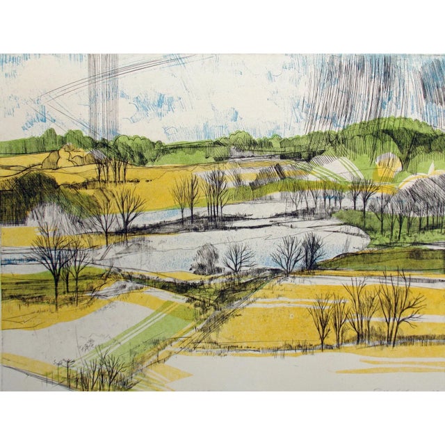 Modern 1978 "Hidden Lake" Landscape Limited Edition Etching by Bill Ellingson For Sale - Image 3 of 6