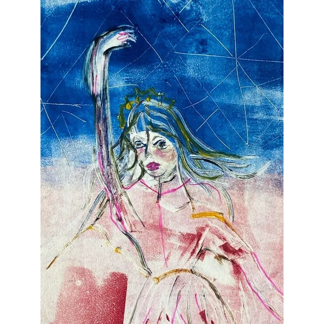 This is a gorgeous Vintage Original Hand-Signed Colored Etching by Listed American Artist Annette Robyns (1914-1994)...