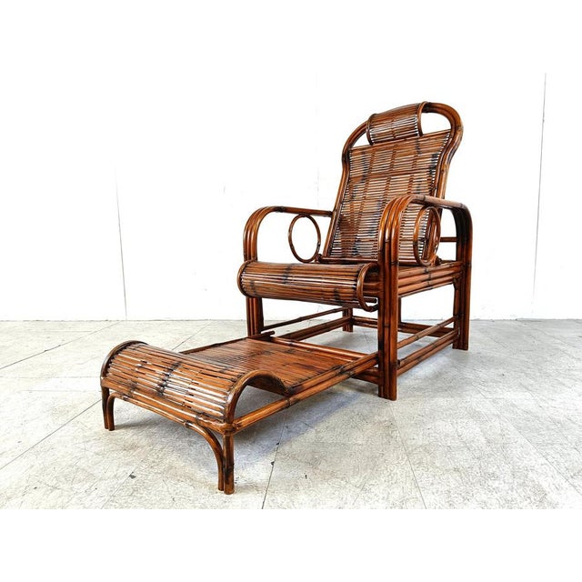 Mid-Century Rattan and Bamboo Garden Chair, 1950s For Sale - Image 3 of 18
