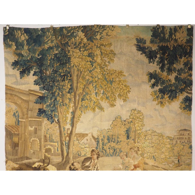 18th Century French Aubusson Park Scene Tapestry For Sale - Image 4 of 18