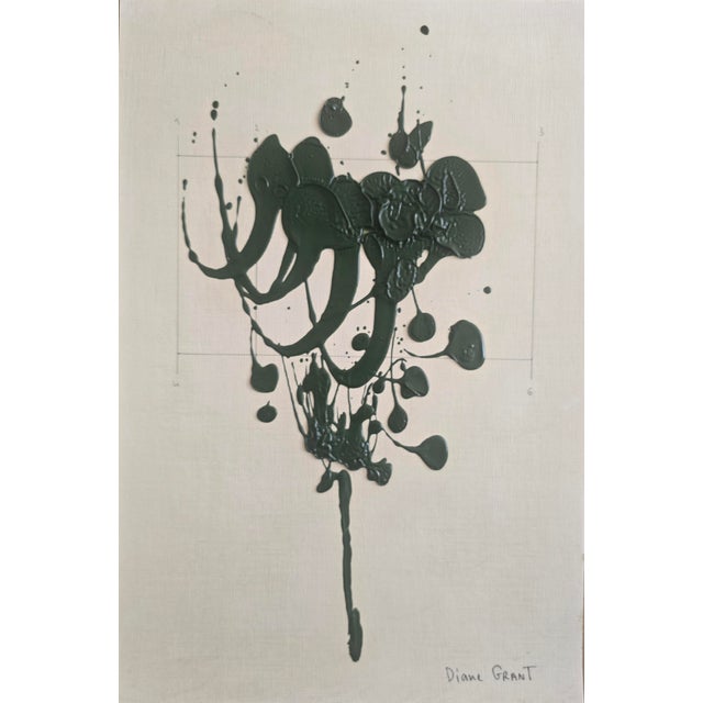 2020s Set of 6 - One-of-a-Kind Dark Green Botanical Organic Modern Original Oil Paintings / Herbarium / Floral / Earth Tones For Sale - Image 5 of 11