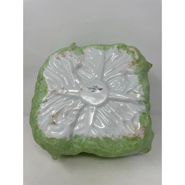 Wannopee Lettuce Leaf, Trade Mark, Majolica 1901-1903 Pottery Bowl For Sale - Image 11 of 11