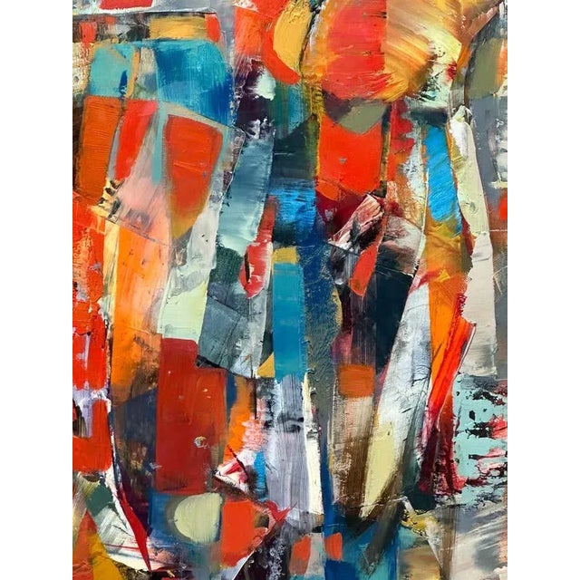 2010s Colourful Red, Blue and Yellow Abstract Painting by Vahan Yervadyan For Sale - Image 5 of 12