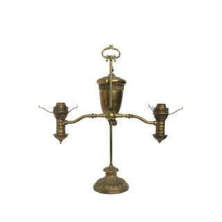 Antique Brass Double Arm Lamp For Sale