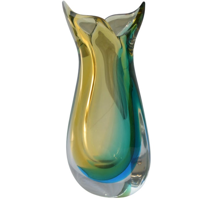 Vintage Mid 20th Century Hand Blown Colorful Glass Vase For Sale In New York - Image 6 of 11