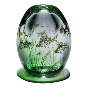 Vintage Fish Graal Vase by Edward Hald for Orrefors, Sweden 1963