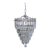 Vintage Silver Rim Tiered Crystal Chandelier For Sale