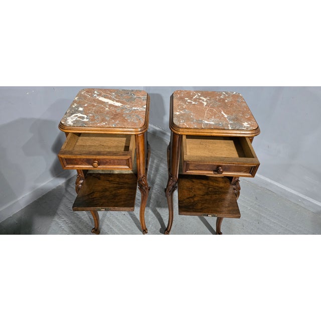 French Bedside Lamp Cabinets, 1880s, Set of 2 For Sale - Image 9 of 10
