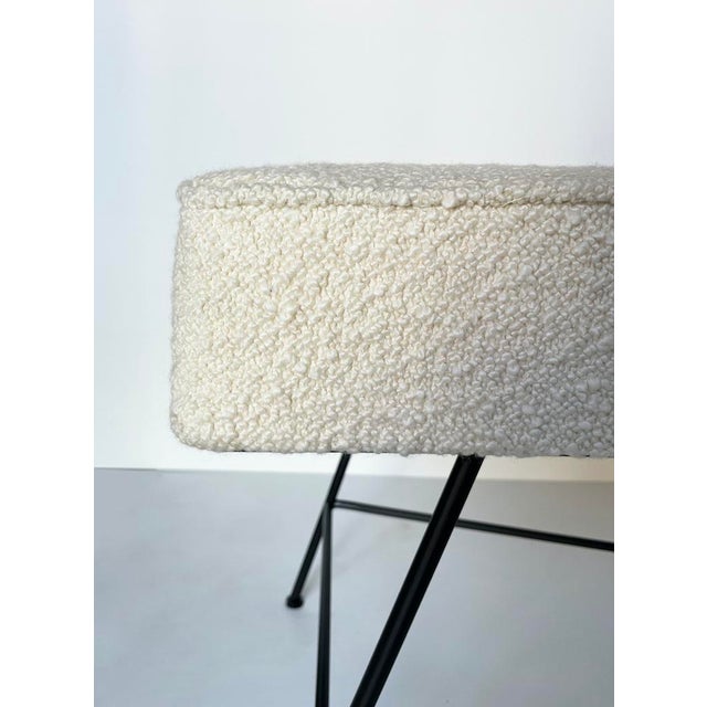 1990s White Bouclé Bench, 1990s For Sale - Image 5 of 12