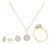 10K Yellow Gold White Topaz and 3/8 Cttw Diamond Halo Jewelry Set (Earrings, Pendant & Ring) For Sale