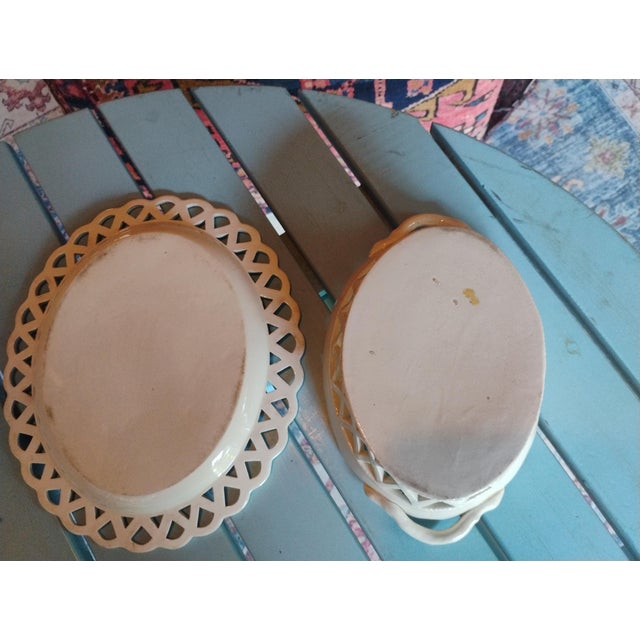 Mid 18th Century Georgian Cream Ware Reticulated Basket With Underdish For Sale - Image 10 of 10