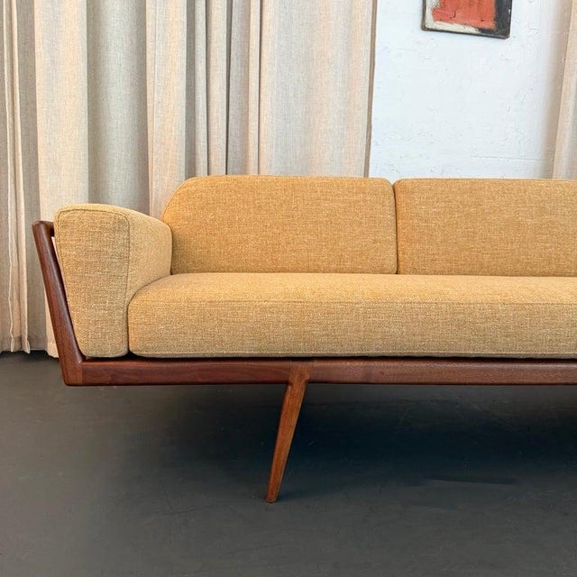 Mid-Century Modern Walnut "Rail Back" Sofa by Mel Smilow for Smilow-Thiell For Sale - Image 9 of 16
