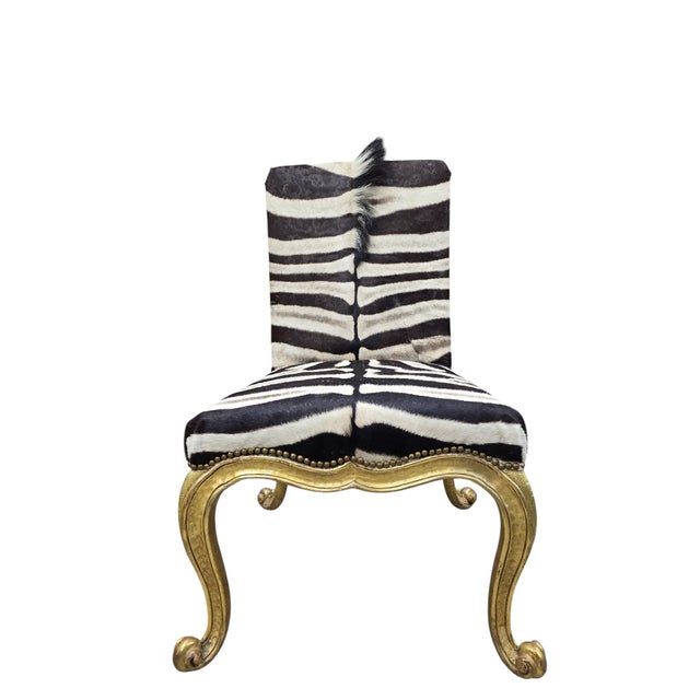 Rococo Vintage French Rococo Style Giltwood Side Chairs Newly Reupholstered - Pair For Sale - Image 3 of 12