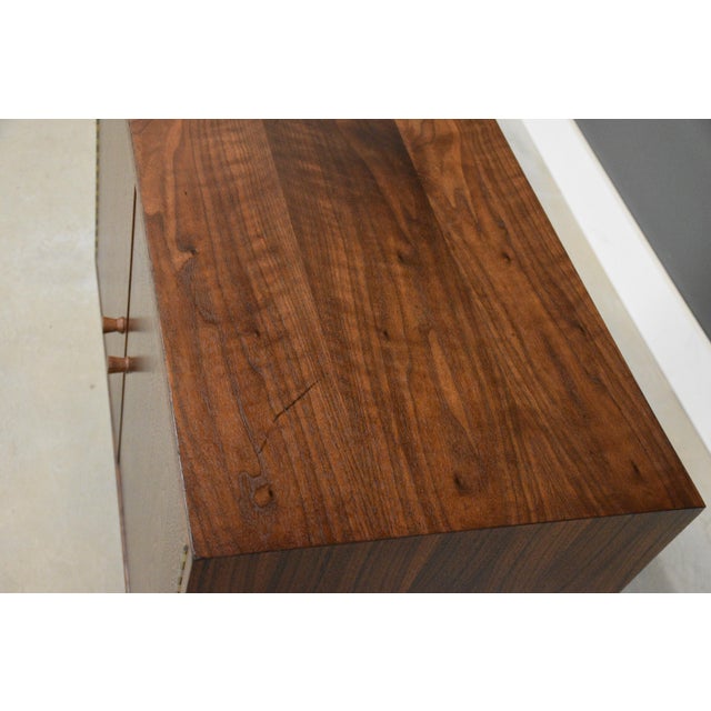 1960s Refinished 36” Walnut Mid Century Credenza Chest For Sale - Image 9 of 10