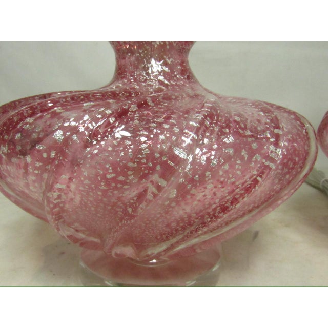 1950s Rose Murano Art Glass Lamps - a Pair For Sale In San Francisco - Image 6 of 13