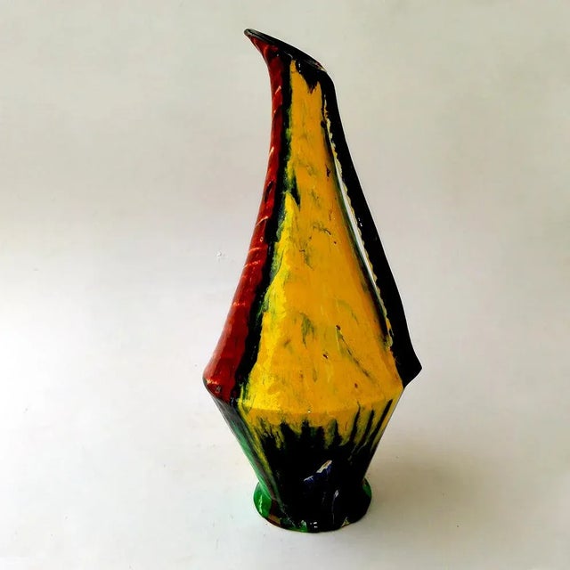 Italian Enamel and Terracotta Vase by Galatina Garrisi, 1950s For Sale - Image 4 of 8