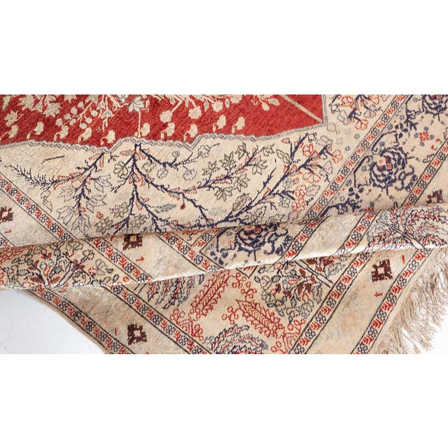 Cream Doris Leslie Blau Antique Turkish Silk Prayer Rug For Sale - Image 8 of 8