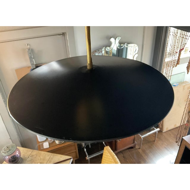 Black Mid-Century Tricone Reflector Lightolier Attributed Fixture For Sale - Image 8 of 11