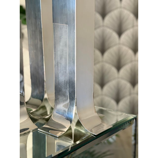 1960s Vintage Mid-Century Modern Italian "Stele" Silver Vases/Candlestick Holders by Lino Sabattini For Sale - Image 5 of 17