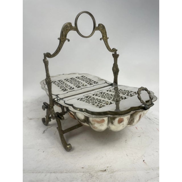 Antique Biscuit Holder Shell in Silver, 1950s For Sale - Image 3 of 11