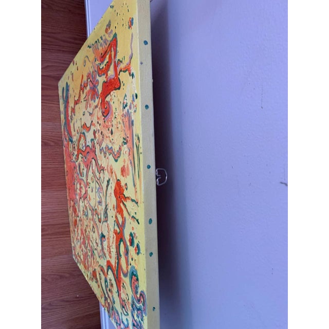 Yellow Original Abstract Painting on Canvas\ Signed Serg Graff, "Watermelon Rind" Coa For Sale - Image 8 of 10